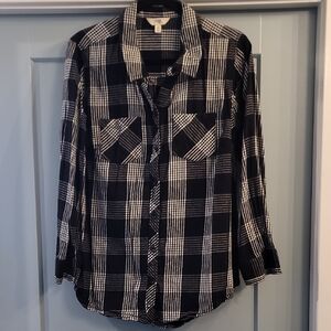 Terra & Sky Black and White Checkered Top